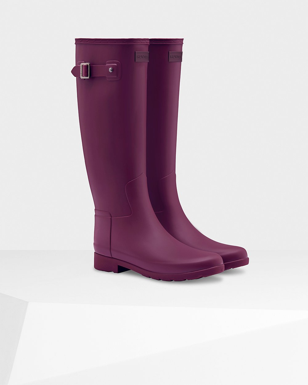 Womens Tall Rain Boots - Hunter Refined Slim Fit (56XLIWRDY) - Purple